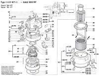 Bosch 0 601 971 042 GAS 900 RF Industrial Vacuum Cleaner 240 V / GB Spare Parts GAS900RF
